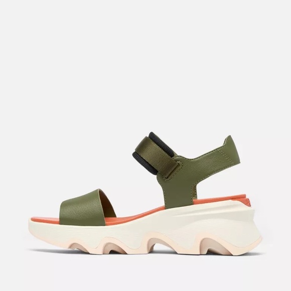 KINETIC Impact Y-Strap Women's Wedge Sandal in Utility Green, Pearlescent - Picture 6 of 9